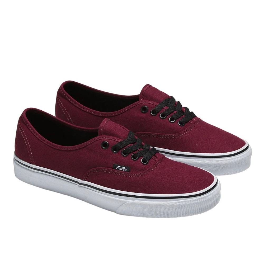 VANS BURGUNDY AUTHENTIC SHOES - UNISEX SKATER (MENS 7.5 / WOMENS 9)